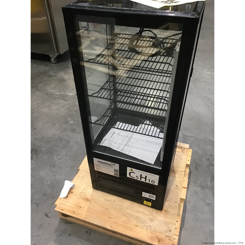 2NDs: Thermaster Four-Sided Countertop Beverage Display Fridge Black - TCBD78B-NSW2196