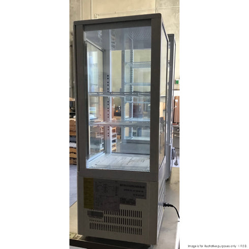 2NDs: Thermaster Four-Sided Countertop Beverage Display Fridge White - TCBD78W-QLD351