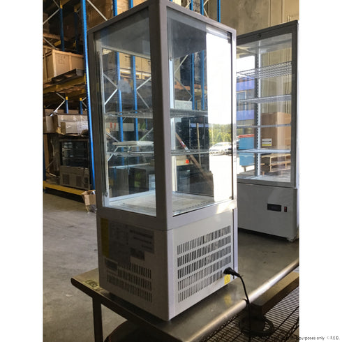 2NDs: Thermaster Four-Sided Countertop Beverage Display Fridge White - TCBD78W-QLD351