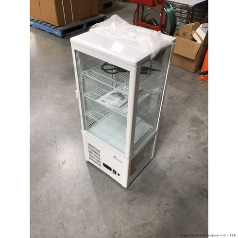 2NDs: Thermaster Four-Sided Countertop Beverage Display Fridge White - TCBD78W-SA9-Mar