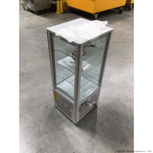2NDs: Thermaster Four-Sided Countertop Beverage Display Fridge White - TCBD78W-SA9-Mar