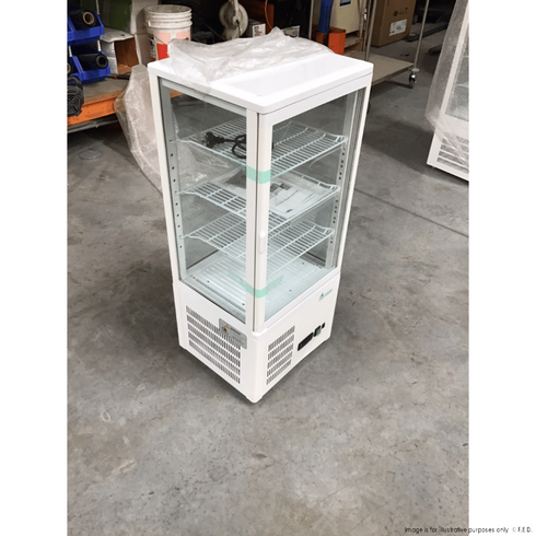 2NDs: Thermaster Four-Sided Countertop Beverage Display Fridge White - TCBD78W-SA9-Mar