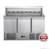 FED-X Three Door Salad Prep Fridge with Marble Top - XGNS1300E