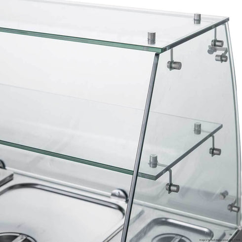 FED-X Two Door Salad Prep Fridge with Square Glass Top - XS900GC