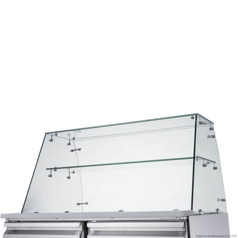 FED-X Two Door Salad Prep Fridge with Square Glass Top - XS900GC