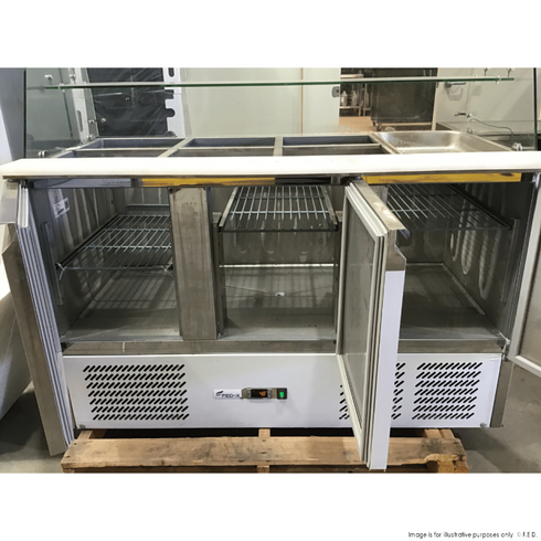 2NDs: FED-X Three Door Salad Prep Fridge with Glass Top - XS903GC-QLD374