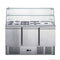 FED-X Three Door Salad Prep Fridge with Square Glass Top - XS903GC