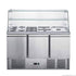 FED-X Three Door Salad Prep Fridge with Square Glass Top - XS903GC