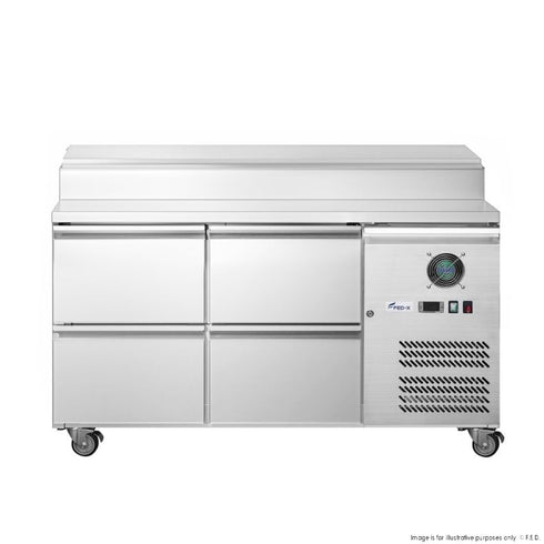 FED-X S/S Four Drawer Sandwich Counter - XSS7C13S2V-4D