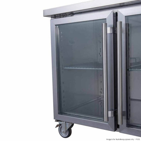 FED-X Two Glass Door Bench Fridge - XUB7C13G2V