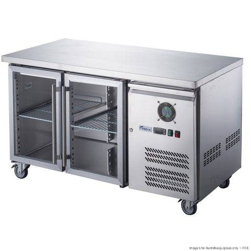 FED-X Two Glass Door Bench Fridge - XUB7C13G2V