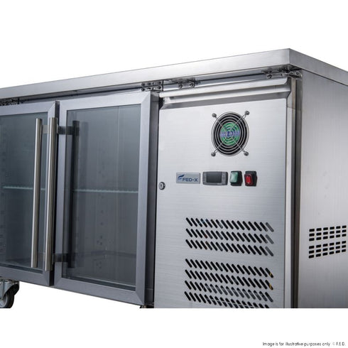 FED-X Two Glass Door Bench Fridge - XUB7C13G2V