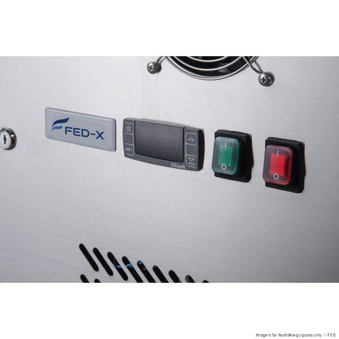 FED-X Three Glass Door Bench Fridge - XUB7C18G3V