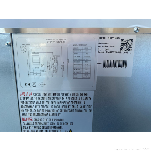 Ex-Showroom: FED-X S/S Three Door Bench Fridge - XUB7C18S3V-QLD119