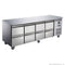 FED-X S/S Eight-Door Bench Fridge with Drawers - XUB7C22S4D