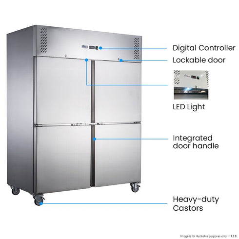 FED-X S/S Four-Door Upright Fridge - XURC1200S2V