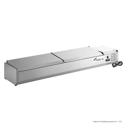 FED-X Salad Bench with Stainless Steel Lids - XVRX1800/380S