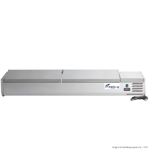 FED-X Salad Bench with Stainless Steel Lids - XVRX1800/380S