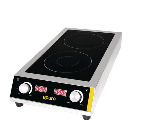 Apuro Heavy Duty Double Induction Cooktop 7kW - GF239-A