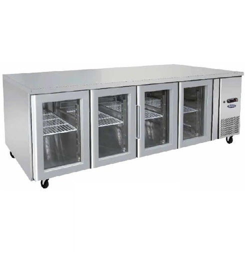 Atosa Stainless Steel 4 Glass Doors Bench Fridge - EPF3741