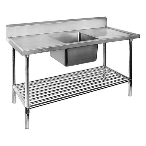 FED Single Centre Sink Bench & Pot Undershelf - SSB6-1500C/A