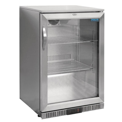 Polar G-Series Counter Back Bar Cooler with Single Hinged Door Stainless Steel 138Ltr GL007-A