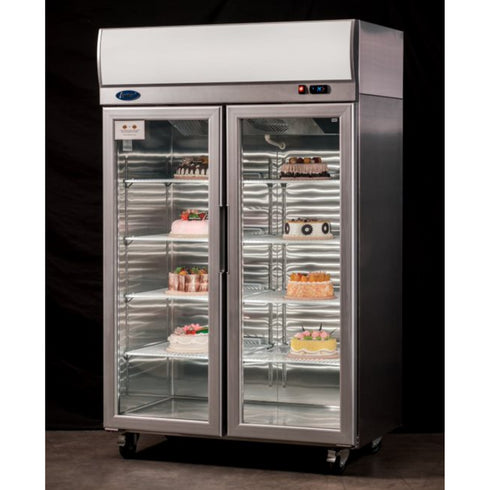 Atosa Stainless Steel Double Door Display Freezer 900 Litres - YCF9408