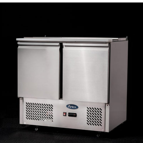 Atosa 2 Door Saladette Prep Refrigerator Sliding Lid 300L - ESL3800