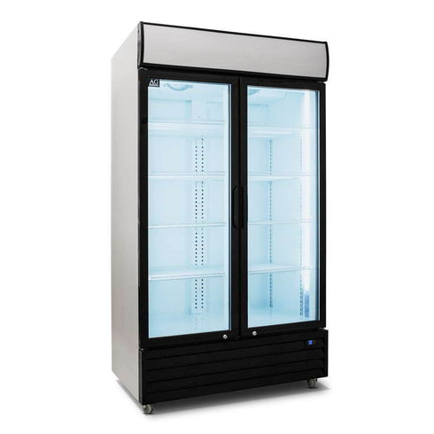 AG 1000L Double Door Upright Display Fridge - Glass Door - CU1000TNG