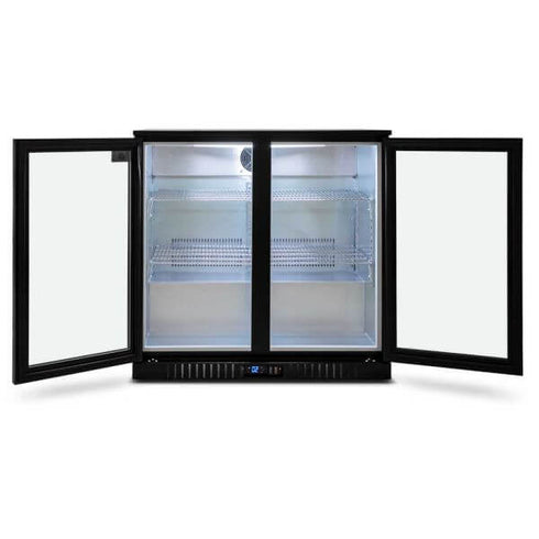 AG Twin Door Bar Fridge - Black Body & Doors - BEER2