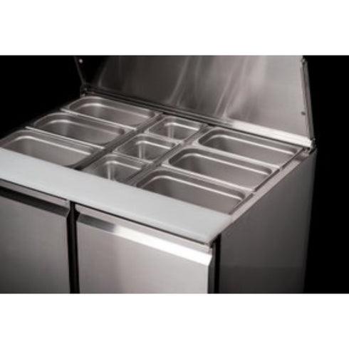 Atosa 2 Door Saladette Prep Refrigerator Sliding Lid 300L - ESL3800