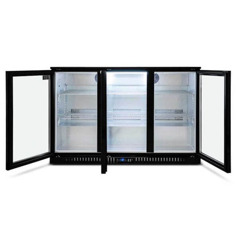 AG Three Door Bar Fridge - Black Body & Doors 3BBR-H