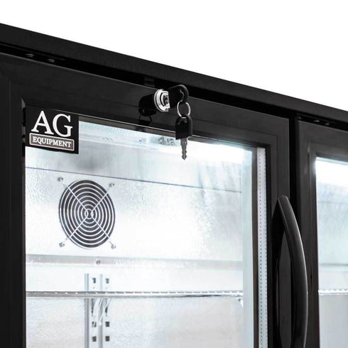 Three Door Bar Fridge - Black Body & Doors - BEER3