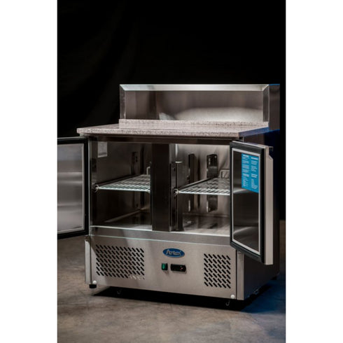 Atosa 2 Door Saladette Prep Refrigerator Marble Top 300L - ESL3831