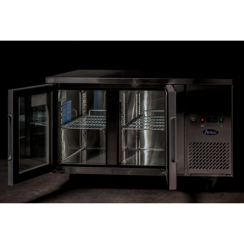 Atosa Stainless Steel 2 Glass Doors Bench Fridge - EPF3721