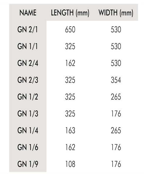 Vogue Stainless Steel 1/6 Gastronorm Trays