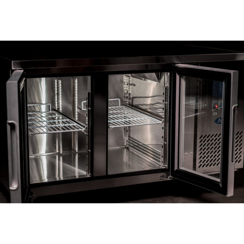 Atosa Stainless Steel 2 Glass Doors Bench Fridge - EPF3721