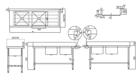 Mixrite Stainless Steel Dishwasher Double Inlet Sink - WSS27165R