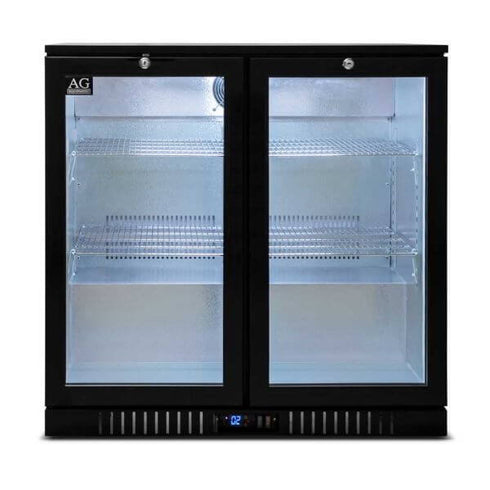 AG Twin Door Bar Fridge - Black Body & Doors - BEER2