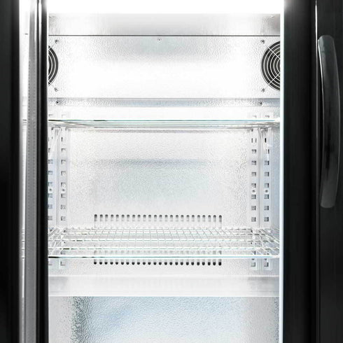 Three Door Bar Fridge - Black Body & Doors - BEER3