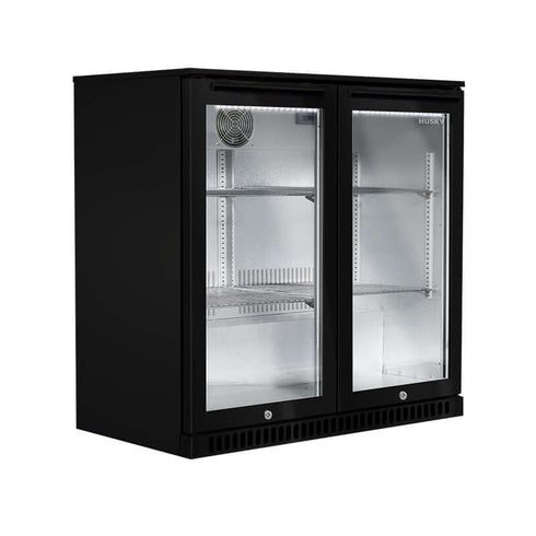 Husky Alfresco Drink Double Glass Door in black - ALF-C2-BLK-840