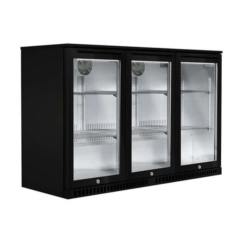 Husky Alfresco Drink with Triple Glass Door in Black - ALF-C3-BLK-840