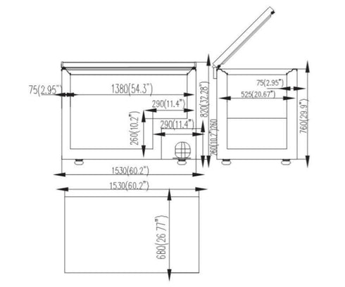 Atosa Solid Door Chest Freezer BD-550