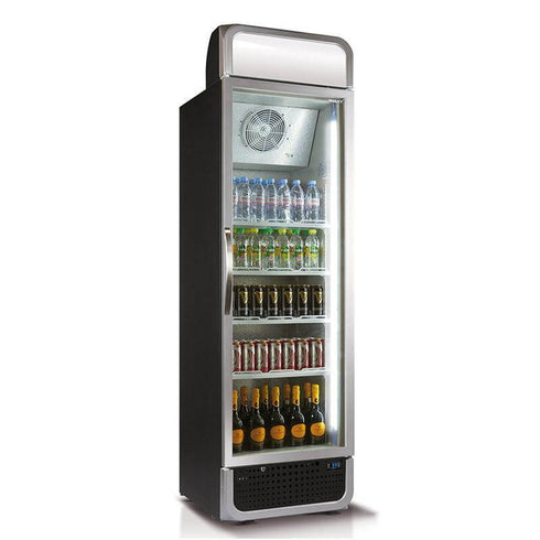 Husky 394L Vertical Glass Door Fridge (Black) - C5PRO-H-BLK-AU-HU