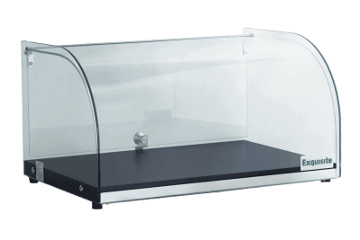 Exquitive Curved Glass Ambient Counter Top Display Cabinet – Elegant Walnut Colour - CD25-W
