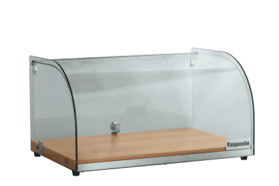 Exquitive Curved Glass Ambient Counter Top Display Cabinet – Elegant Walnut Colour - CD25-W