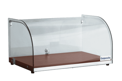 Exquitive Curved Glass Ambient Counter Top Display Cabinet – Elegant Walnut Colour - CD25-W