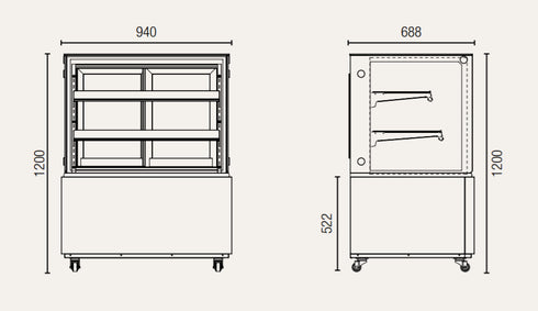 Exquisite Three Tiers Cake Display Fridge - CDS209