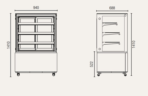 Exquisite Four Tiers Cake Display Refrigerators- CDS309