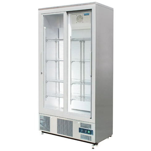 Polar G-Series Double Sliding Glass Door Upright Bar Fridge 490Ltr CK478-A